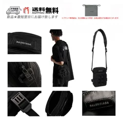 BALENCIAGA バレンシアガ ショルダーバッグ ARMY アーミー メッセンジャー クロスボディ BAG ナイロン イタリア製 新品 ★ 1000 ブラック M467..のサムネイル