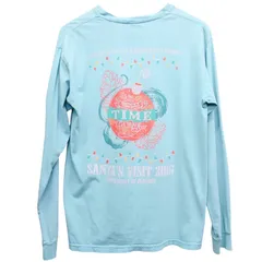 Comfort Colors コンフォートカラーズ ロンT 長袖Tシャツ Mサイズ 水色 ライトブルー クリスマス バックプリント AXA KKΓ University of Florida メンズ レディース 古着 アメカジ ストリート コットンのサムネイル