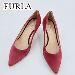 FURLA フルラ ポインテッドトゥ スエード パンプス ハイヒール レディース ボルドー系 35 22.5相当のサムネイル