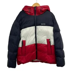 TOMMY HILFIGER(トミーヒルフィガー) コート サイズXL メンズ - ライトグレー×ネイビー×レッド 長袖/ショート丈/中綿/冬のサムネイル