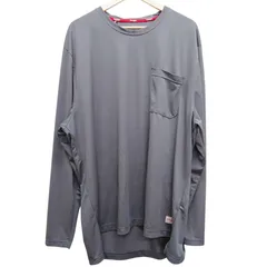 Wrangler ラングラー ロンT 長袖Tシャツ XXL ビッグサイズ オーバーサイズ グレー 無地 ポケット ワンポイント メンズ 古着 ビッグシルエット ゆるだぼ ストリート カジュアル シンプル アメカジ アウトドア キャンプ フェス 通勤 通学のサムネイル