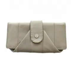 ヒロコハヤシ HIROKO HAYASHI 長財布 ウォレット ロゴ レザー ベージュ ■GY18 /MQのサムネイル