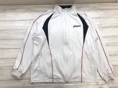 asics アシックス スポーツ トレーニング ライン切替 長袖 ジャージ トラック ジャケット 白 L メンズ ポリエステル100%のサムネイル