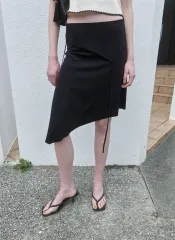 標準(kijun) Asymmetric Jersey Skirt Black(Sサイズ)のサムネイル