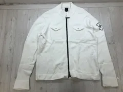 ビクトリノックス VICTORINOX ユーロ アウトドア ダブルジップ 無地 長袖 コットンニット ジャケット 白 XL メンズ 綿100%のサムネイル