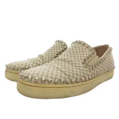 クリスチャンルブタン Christian louboutin PIK BOAT FLAT CALF TOLEDO/GROSGRAIN スリッポン シューズ スタッズ 41 ベージュ 1120144 /FFのサムネイル