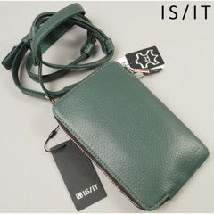 新品定価1.4万円 IS/IT イズイット イケテイ ノボ 本革 お財布機能 スマホショルダーバッグ グリーン 972111