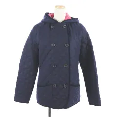 トラディショナルウェザーウェア Traditional Weatherwear コート キルティング フード ダブルボタン ボタンアップ ウール 34 紺 ネイビー /MOのサムネイル
