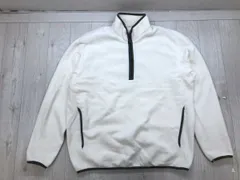 ユニクロ UNIQLO アウトドア バイカラー パイピング 長袖 ハーフジップ フリース ジャケット プルオーバー 白 L メンズ ポリエステル100%のサムネイル