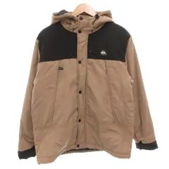 クイックシルバー QUIKSILVER フーデット中綿ジャケット ジップアップ ロゴ M ベージュ 黒 ブラック /GV ■GY59のサムネイル