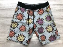 ボルコム VOLCOM アメカジ サーフ ビーチ リゾート サイケ 太陽柄 総柄 スイム ショート ハーフ パンツ 水色 28 メンズのサムネイル