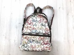 レスポートサック LeSportsac トラベル タウン レジャー 自転車柄 デイパック リュックサック バッグ カバン 白 ポリエステル100%のサムネイル