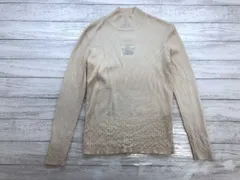 バレンザスポーツ Valenza Sports レトロ 模様編み ビーズ刺繍 ハイネック 長袖 ニット セーター ベージュ 40 レディース ウール100%のサムネイル