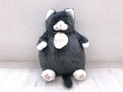 新品 りぶはあと LIV HEART ねこ肯定感 シリーズ 黒猫のまぐろ ふわもち 抱き枕 ぬいぐるみ クッション グレー M インテリア小物のサムネイル