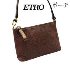 良品✤【ETRO／Etro／エトロ】アクセサリーポーチ／コスメポーチ　ペイズリー／PVC／ブラウン（茶）0803のサムネイル