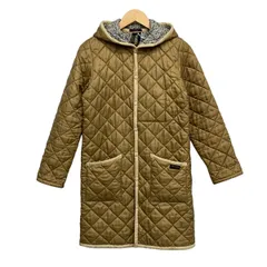LAVENHAM(ラベンハム) コート サイズUK 38 レディース美品  - ベージュ×アイボリー 長袖/フード付き/キルティング/コーデュロイ/花柄/秋のサムネイル