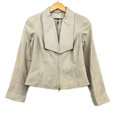 EMPORIOARMANI(エンポリオアルマーニ) ブルゾン サイズ36 S レディース美品  - ライトグレー 長袖/レザー/襟着脱可/秋のサムネイル
