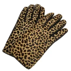 Gloves(グローブス) 手袋 レディース美品  - ベージュ×ダークブラウン 豹柄のサムネイル