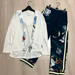 ハンサム LATT by T. リー ウール シルク コットン ニット フード カーディガン ジップアップ アイボリー 季節の変わり目 春 夏のサムネイル