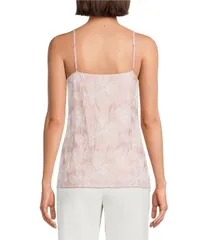 アンクライン レディース トップス タンクトップ Vネック フラワー柄 ノースリーブ フラワー Anne Klein Floral Textu red VNeck Sleeveless Cami Toのサムネイル