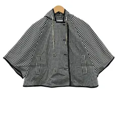 マッキントッシュフィロソフィー ブルゾン サイズ38 L レディース美品  黒×白 春・秋物/ギンガムチェック柄/フード付きのサムネイル