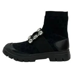 RogerVivier(ロジェヴィヴィエ) ショートブーツ 36 1/2 レディース ウォーキーヴィヴ 黒 ビジュー レザーのサムネイル