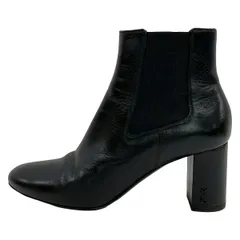SAINT LAURENT PARIS(サンローランパリ) ショートブーツ 37 レディース - 472042 黒 サイドゴア レザーのサムネイル