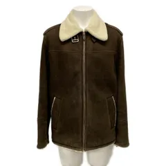 HERMES(エルメス) ブルゾン サイズ50 XL メンズ - ダークブラウン×アイボリー 長袖/ムートン/ジップアップ/冬のサムネイル