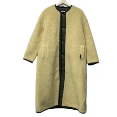 LAVENHAM(ラベンハム) コート サイズ38 M レディース美品  - アイボリー×カーキ ボア/シェルパ ロングコート/ノーカラーのサムネイル