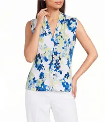 カルバンクライン レディース トップス タンクトップ Vネック プリント ノースリーブ ニット ジャージー Calvin Klein Knit Jersey Printed VNeck Sleevelのサムネイル