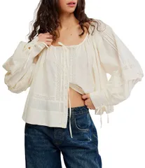 フリーピープル レディース トップス シャツ Free People La Lune Scoop Neck Long Sleeve Top Tofuのサムネイル