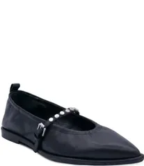 アッシュ レディース シューズ パンプス レザー ASH Bella Nappa Leather Studded Mary Jane Flats Black ブラックのサムネイル