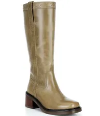 フライ レディース シューズ ブーツ・レインブーツ トール レザー Frye Kate Pull On Talleather Boots Olive オリーブのサムネイル