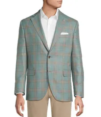 ダニエル クレミュ メンズ アウター ジャケット・ブルゾン コート Cremieux Modern Fit Plaid Sport Coateal ティールのサムネイル