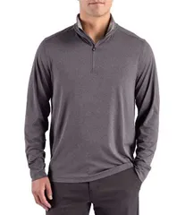 カッターアンドバック メンズ アウター ニット・セーター ハーフジップ トール Cutter Buck Big Tall Forge Recycled Quarter Zipullover Darkのサムネイル