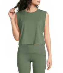 スパンク レディース トップス タンクトップ クロップド SPANXR Outpace Cropped Tank Eucalyptusのサムネイル