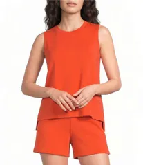 スパンク レディース トップス タンクトップ クルーネック ノースリーブ ニット SPANX AirEssentialsR Crew Neck Sleeveless Knitank Top Sunseのサムネイル