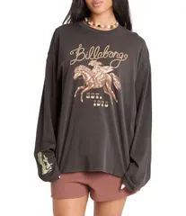 ビラボン レディース トップス シャツ Billabong Familiaroads Western Long Sleeve TShirt OffBlack ブラックのサムネイル