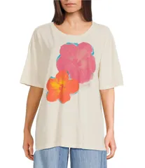 ロキシー レディース トップス シャツ Roxy Flower Glow Short Sleeve TShirt Cloudancerのサムネイル