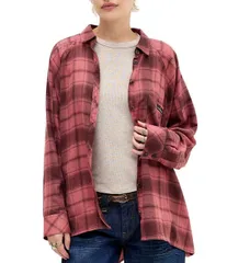 アーバンアウトフィッターズ レディース トップス シャツ BDG Urban Outfitters Brendan Checked Long Sleeve Shirt Red レッドのサムネイル