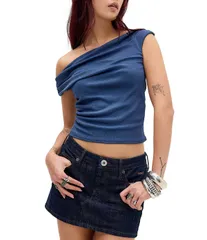 アーバンアウトフィッターズ レディース トップス シャツ ニット BDG Urban Outfitters Fia OffTheShoulder Knitop Blue ブルーのサムネイル