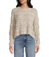 INサンフランシスコ レディース アウター ニット・セーター クルーネック IN San Francisco Crewneck Long Sleeve Sweater Champagne シャンパンのサムネイル