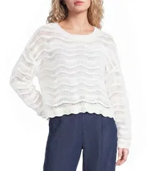 INサンフランシスコ レディース アウター ニット・セーター クルーネック IN San Francisco Crewneck Long Sleeve Sweater Ivory アイボリーのサムネイル