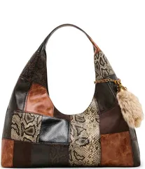 スティーブ マデン レディース バッグ プリント パッチワーク Steve Madden Auraa Snake Print Patchwork Shoulder Bag Brown Multi ブラのサムネイル
