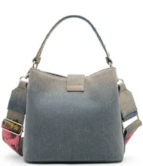 ベッツィジョンソン レディース バッグ デニム Betsey Johnson Denim Turnlock Dome Studded Handle Bucket Bag Denim デニムのサムネイル