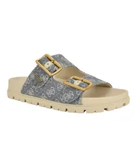 ゲス レディース シューズ サンダル GUESS Womens Fasten DoubleBuckle Footbed Sandals BlueLight Naturalogo ブルーのサムネイル
