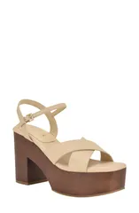 ゲス レディース シューズ ヒール プラットフォーム サンダル アンクル GUESS Qeelin Ankle Straplatform Sandal Ivory アイボリーのサムネイル