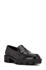 ナインウェスト レディース シューズ スリッポン・ローファー プラットフォーム Nine West Maibel Platform Penny Loafer Black Patent ブラックのサムネイル