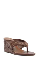 アレッツォ レディース シューズ ヒール Arezzo Sara Wedge Flip Flop Castanho Cioccolatoのサムネイル