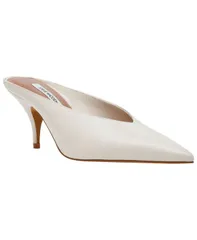 スティーブ マデン レディース シューズ パンプス ヒール Steve Madden Womens Fonza Mid Heel Mule Pumps White Leather ホワイトのサムネイル